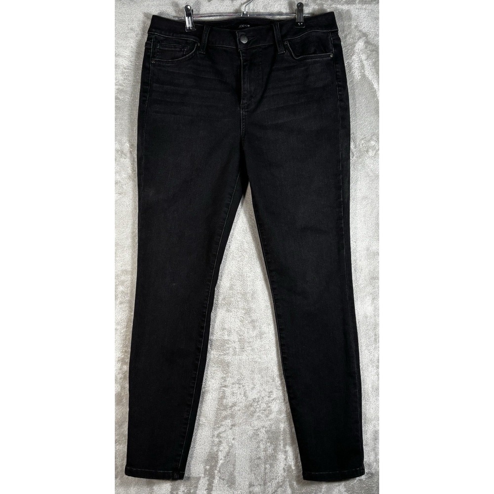 Joes Skinny Ankle Jeans Womens 31 whiskers Black Stretch 31x27 - 10" inseam
